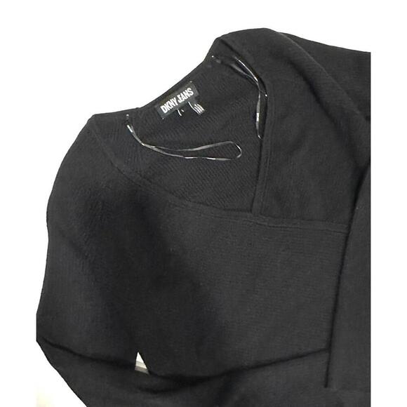 DKNY Jean Jeans Women Black Cropped Pullover Sweater Size  L - Preowned - Picture 3 of 5